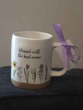 Rae Dunn Blessed With The Best Mom Mothers' Day Coffee Mug with Brown Base